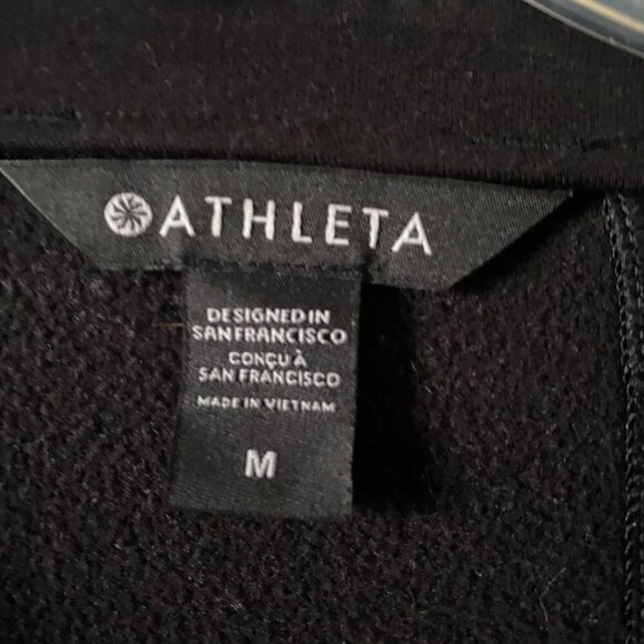 🦋 ATHLETA Black Moto Zip Up Jacket Size Medium - Picture 3 of 7